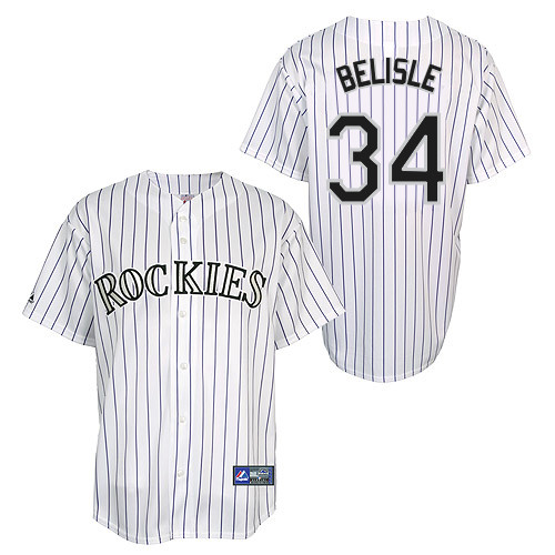 Matt Belisle #34 Youth Baseball Jersey-Colorado Rockies Authentic Home White Cool Base MLB Jersey